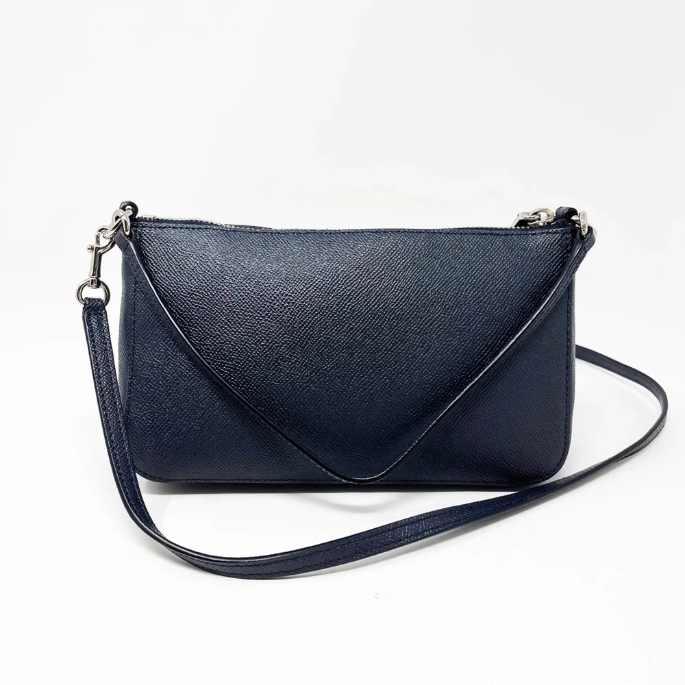 Coach Top Handle Pouch With Star Glitter Crossgrain Leather Bag Crossbody - Picture 8 of 12